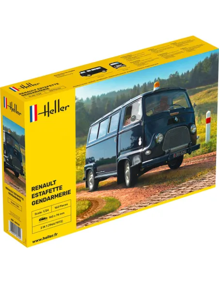 Maquette véhicule gendarmerie Renault Estafette Gendarmerie New Mould 1:24 - Heller 80742