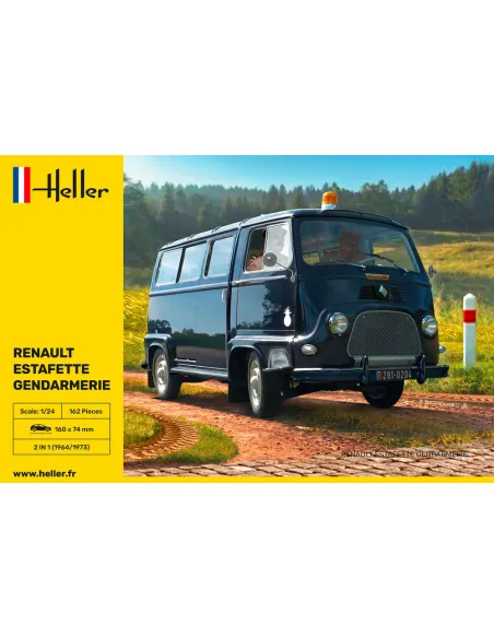 Maquette véhicule gendarmerie Renault Estafette Gendarmerie New Mould 1:24 - Heller 80742