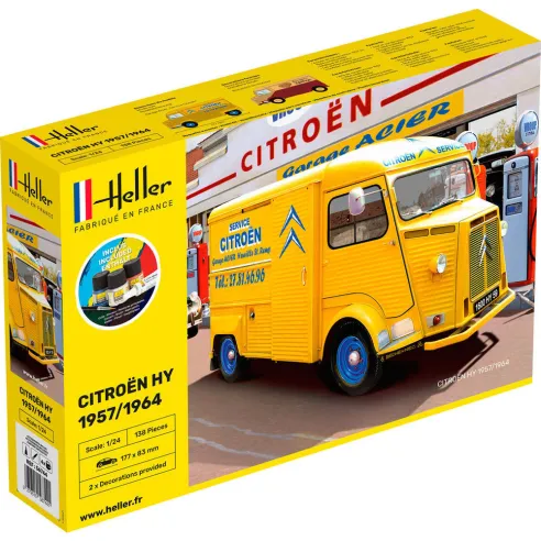 Maquette véhicule Citroen Type H 2 decorations 1:24 - Starter Kit - Heller 56744