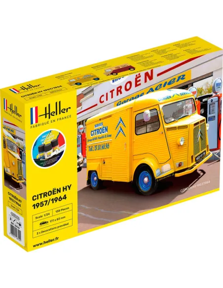 Maquette véhicule Citroen Type H 2 decorations 1:24 - Starter Kit - Heller 56744