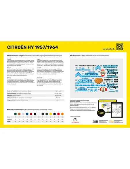 Maquette véhicule Citroen Type H 2 decorations 1:24 - Starter Kit - Heller 56744