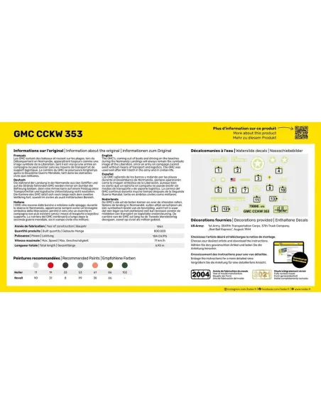 Maquette militaire Gmc Cckw 352 1/72 - Starter Kit - Heller 56996