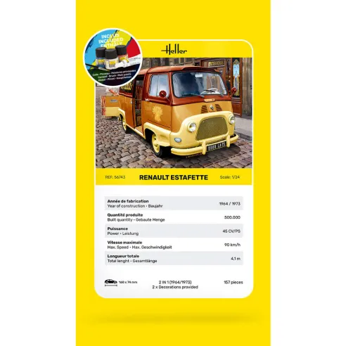 Maquette véhicule Renault Estafette New Mould 1:24 - Starter Kit - Heller 56743