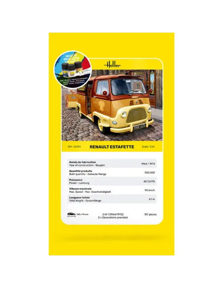 Maquette véhicule Renault Estafette New Mould 1:24 - Starter Kit - Heller 56743