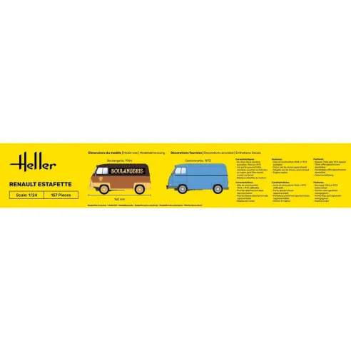 Maquette véhicule Renault Estafette New Mould 1:24 - Starter Kit - Heller 56743