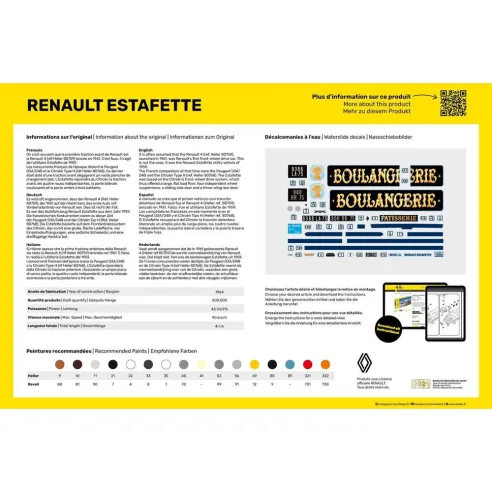 Maquette véhicule Renault Estafette New Mould 1:24 - Starter Kit - Heller 56743