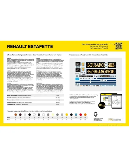 Maquette véhicule Renault Estafette New Mould 1:24 - Starter Kit - Heller 56743