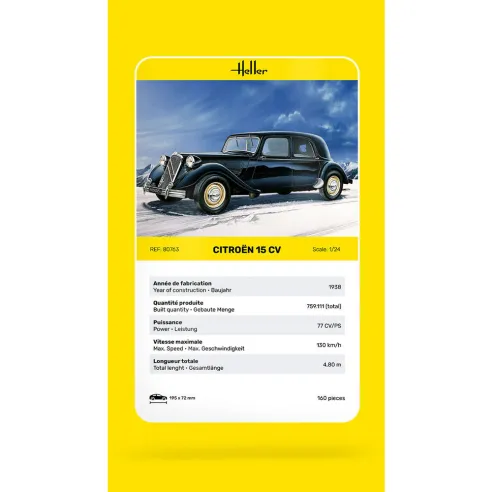 Maquette voiture Citroen 15 Cv 1:24 - Heller 80763