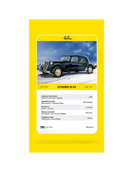 Maquette voiture Citroen 15 Cv 1:24 - Heller 80763