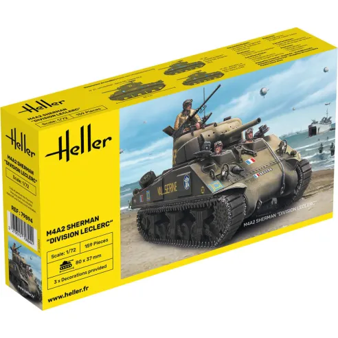 Maquette de char M4A2 Sherman Division Leclerc 1/72 - Heller 79894