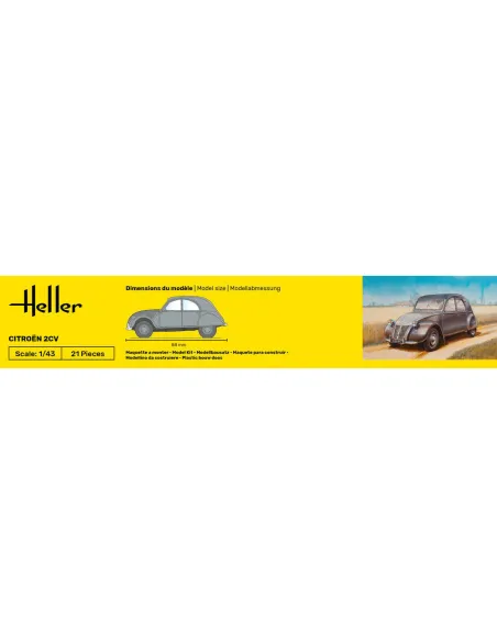 Maquette voiture Citroen 2 Cv 1:43 - Heller 80175
