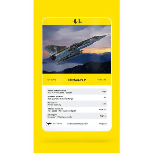 Maquette d'avion Mirage Iv P 1:48 - Heller 80493