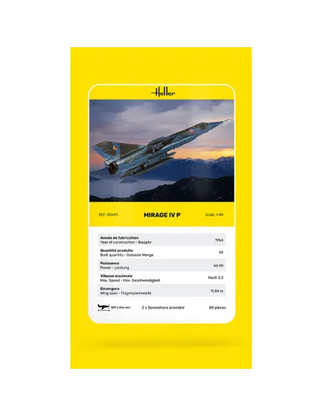 Maquette d'avion Mirage Iv P 1:48 - Heller 80493
