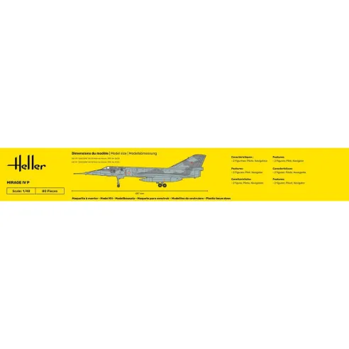 Maquette d'avion Mirage Iv P 1:48 - Heller 80493