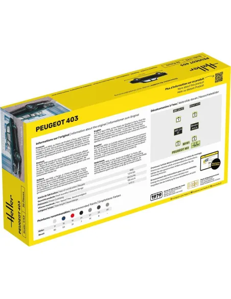 Maquette voiture Peugeot 403 1:43 - Starter Kit - Heller 56161