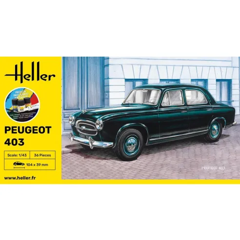 Maquette voiture Peugeot 403 1:43 - Starter Kit - Heller 56161