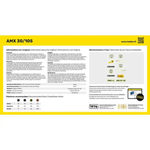 Maquette char Amx 30/105 1:72 - Heller 79899