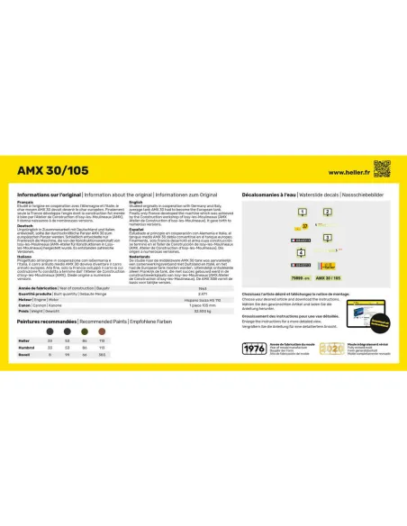 Maquette char Amx 30/105 1:72 - Heller 79899