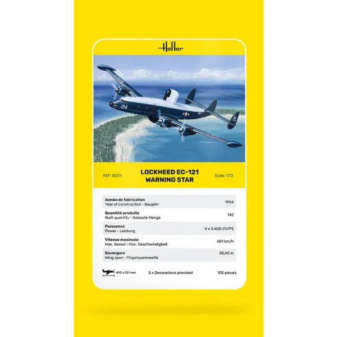 Maquette avion 121 Warning Star 1:72 - Heller 80311