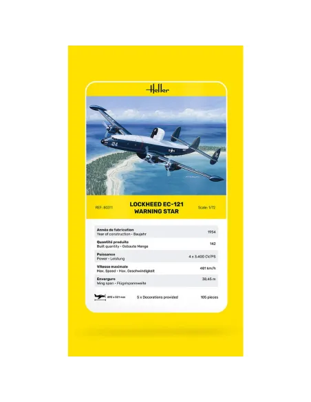 Maquette avion 121 Warning Star 1:72 - Heller 80311