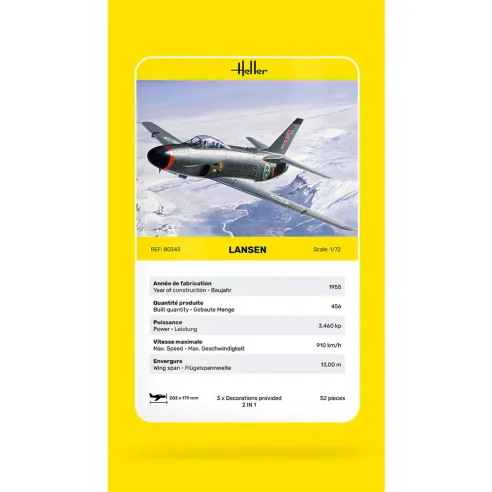 Maquette avion Lansen 1:72 - Heller 80343