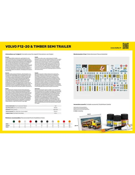 Maquette camion F12-20 & Timber Semi Trailer 1:32 - Starter Kit - Heller 57704