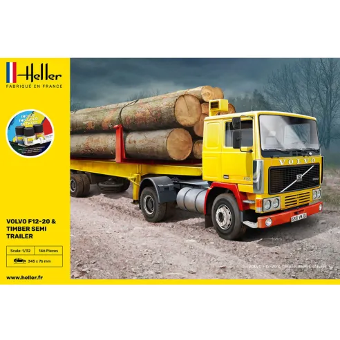 Maquette camion F12-20 & Timber Semi Trailer 1:32 - Starter Kit - Heller 57704