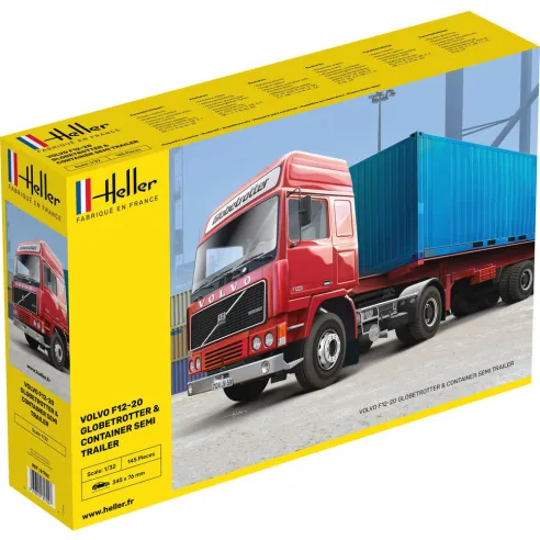 Maquette camion 20 Globetrotter & Container semi trailer 1:32 - Heller 81702