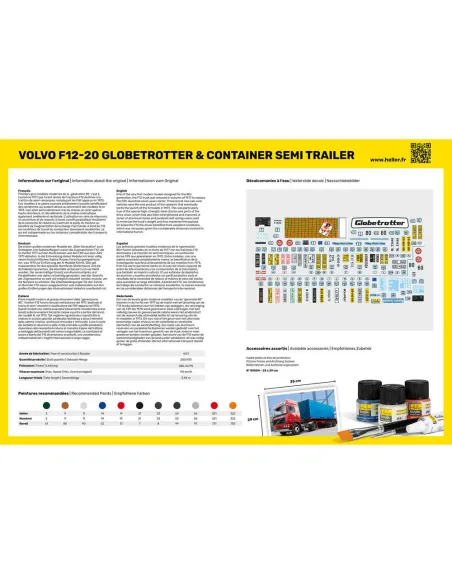 Maquette camion 20 Globetrotter & Container semi trailer 1:32 - Heller 81702