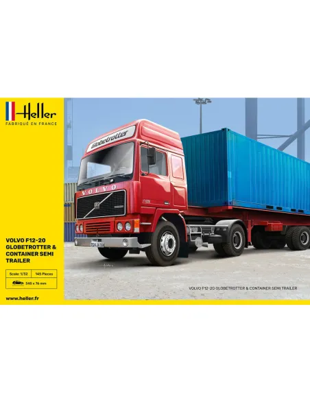 Maquette camion 20 Globetrotter & Container semi trailer 1:32 - Heller 81702