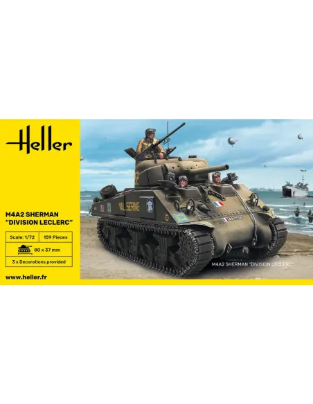 Maquette de char M4A2 Sherman Division Leclerc 1/72 - Heller 79894