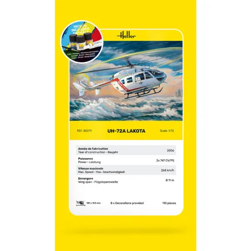 Uh-72A Lakota 1/72 - Starter Kit - Heller 56379