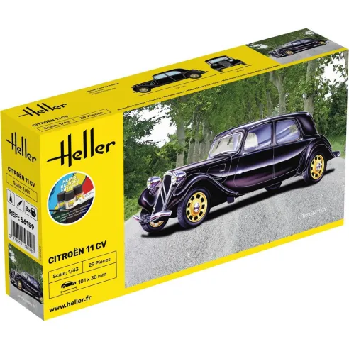 Maquette voiture Citroen 11 Cv 1:43 - Starter Kit - Heller 56159