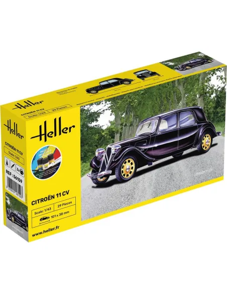 Maquette voiture Citroen 11 Cv 1:43 - Starter Kit - Heller 56159