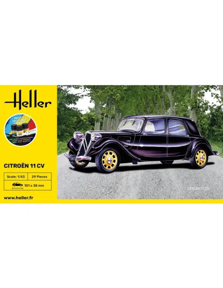 Maquette voiture Citroen 11 Cv 1:43 - Starter Kit - Heller 56159
