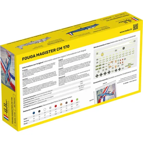 Maquette avion Fouga Magister Cm 170 1:72 - Heller 80220