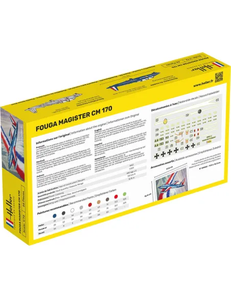Maquette avion Fouga Magister Cm 170 1:72 - Heller 80220
