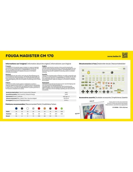 Maquette avion Fouga Magister Cm 170 1:72 - Heller 80220