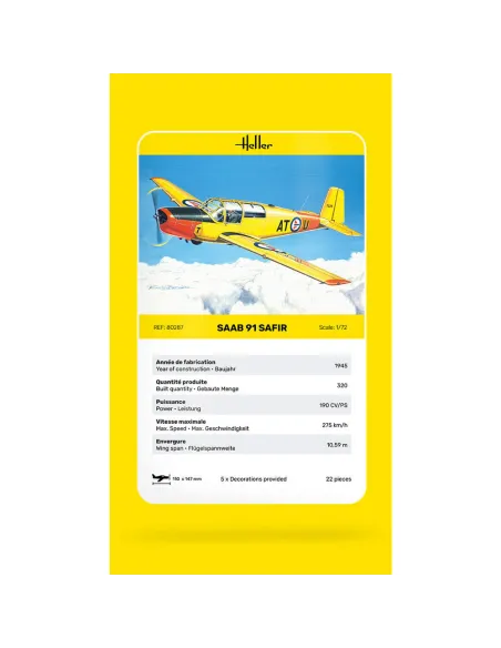 Maquette avion Safir 91 1:72 - Heller 80287