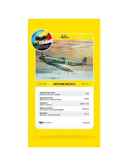 Maquette d'avion Spitfire 1/72 - Starter Kit - Heller 56282