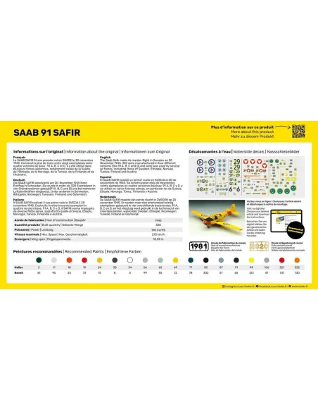 Maquette avion Safir 91 1:72 - Heller 80287