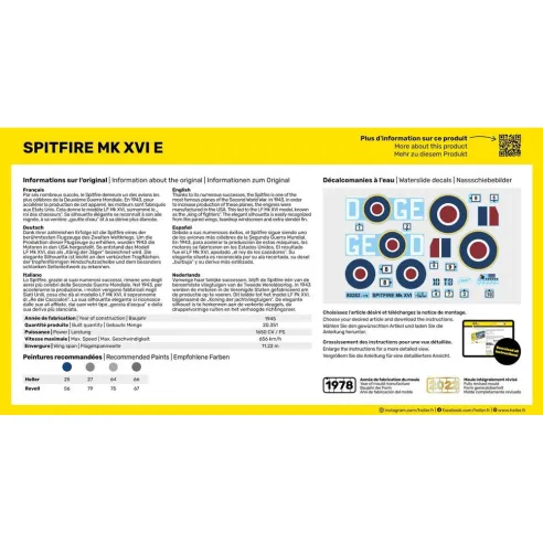 Maquette d'avion Spitfire 1/72 - Starter Kit - Heller 56282