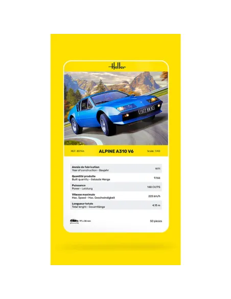 Maquette voiture Alpine A310 1:43 - Heller 80146