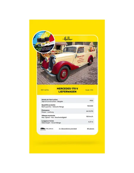Maquette voiture Mb 170 Lieferwagen 1:24 - Starter Kit - Heller 56736