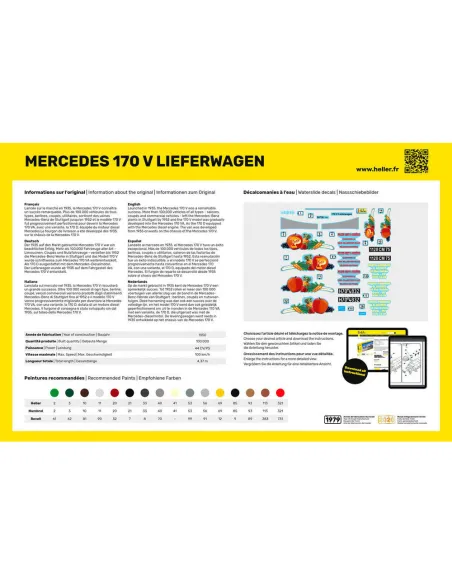 Maquette voiture Mb 170 Lieferwagen 1:24 - Starter Kit - Heller 56736