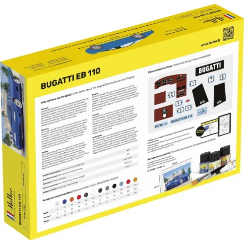 Maquette voiture Bugatti Eb 110 1:24 - Heller 80738
