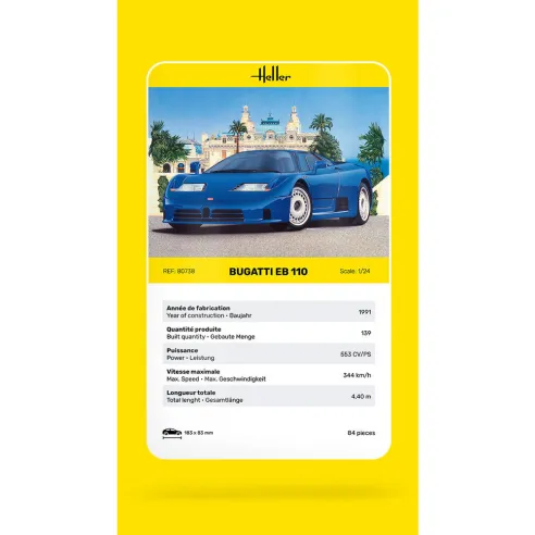 Maquette voiture Bugatti Eb 110 1:24 - Heller 80738