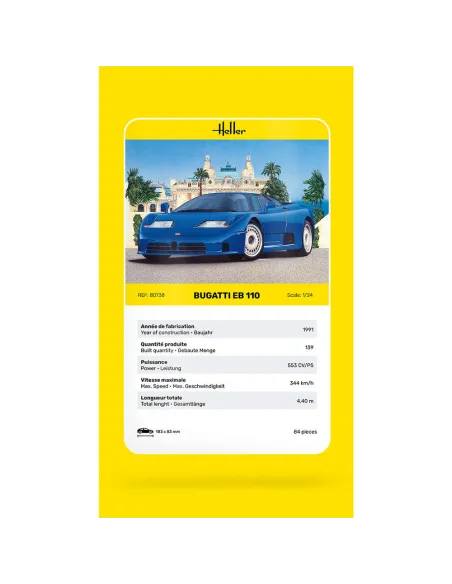 Maquette voiture Bugatti Eb 110 1:24 - Heller 80738