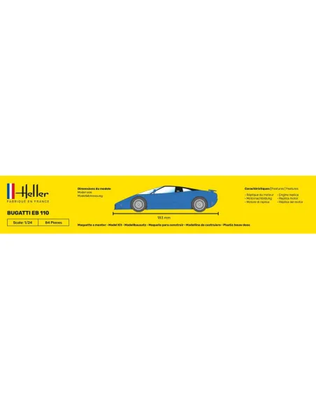 Maquette voiture Bugatti Eb 110 1:24 - Heller 80738