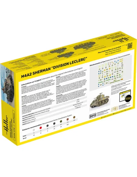 Maquette char M4A2 Sherman Division Leclerc 1/72 - Starter Kit - Heller 56894